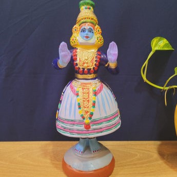 Kathakali dancing doll  Handmade - Thanjavur Thalayatti Bommai Tamil Tradition dancing doll