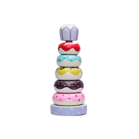 Channapatna Toys Organic Wooden Doughnut Stacking Toy for Kids